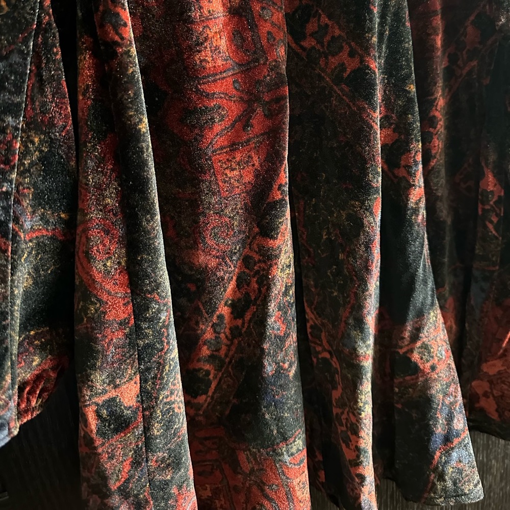 Free People Printed Burnout Velvet Backless Romper - Picture 7 of 15